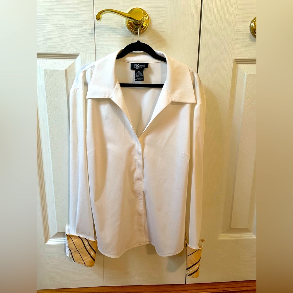 INC stretch petite button down